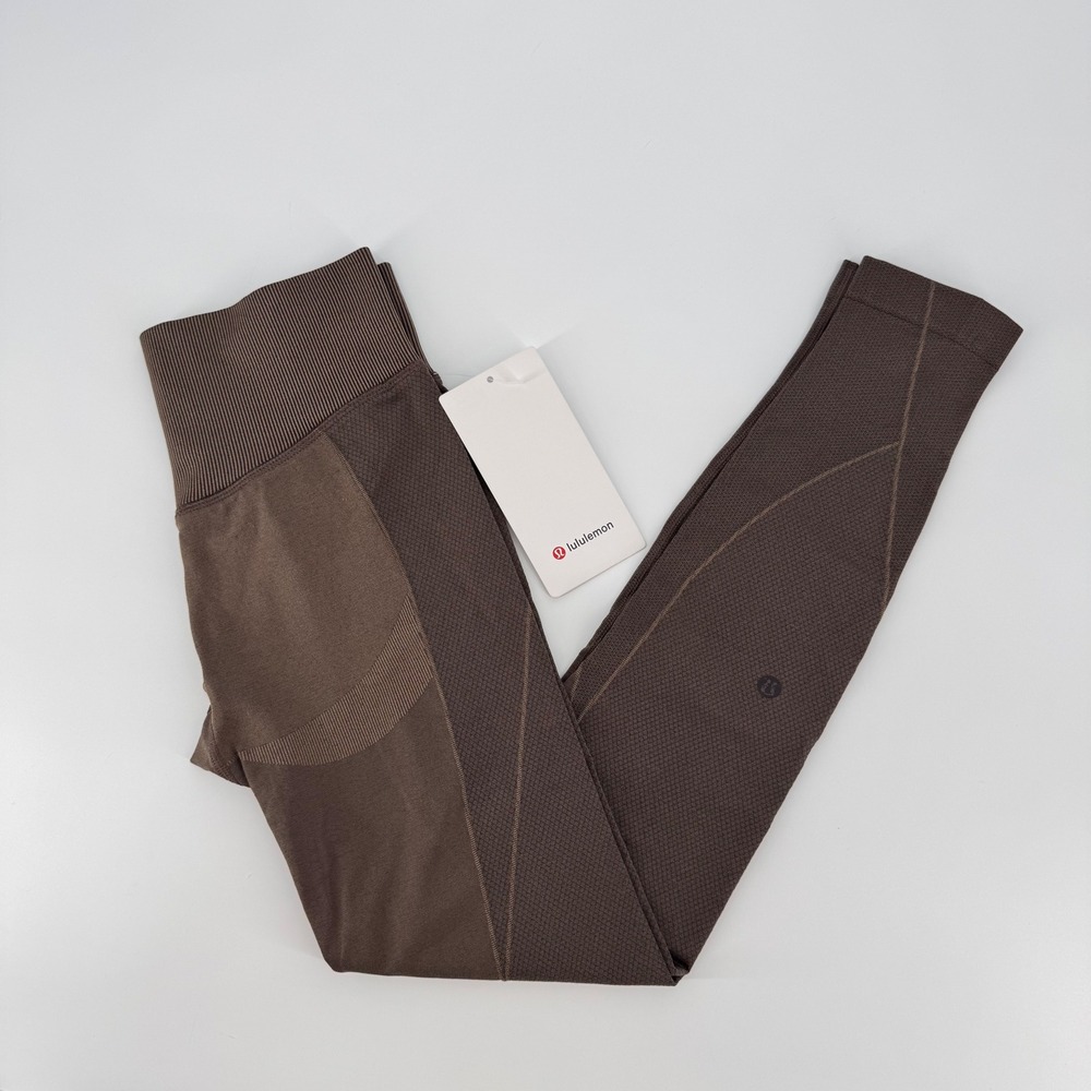 Lululemon Get Low HR Training Tight 25" Brown Sequoia Seamless Leggings Size 4